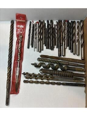 Lot of 36 Used Random Auger Drill Bits Irwin and Others